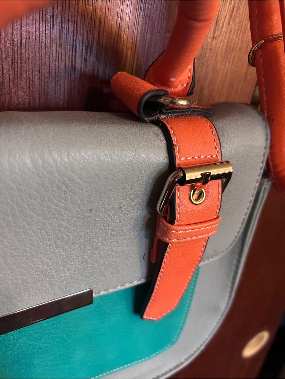Two purse lot deal- dooney and bourke grey purse and teal orange crossbody - Picture 6 of 12